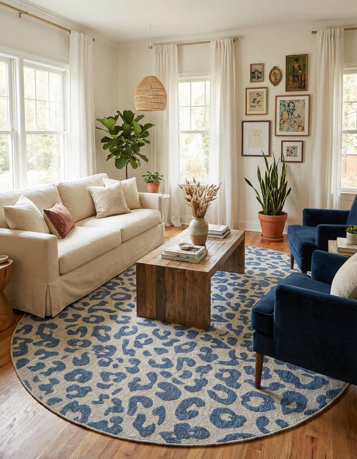 Detail image of 7' 10 x 10'  Washable Safari Indoor / Outdoor Oval Rug