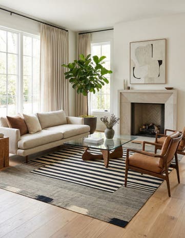 6' 7 x 9' 8 Hand Woven Kilim Modern Wool Rug