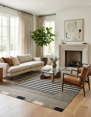 6' 7 x 9' 8 Hand Woven Kilim Modern Wool Rug