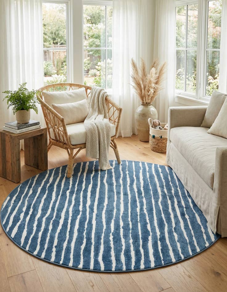Detail image of 8' x 8'  Washable Sabrina Soto Ola Indoor / Outdoor Round Rug