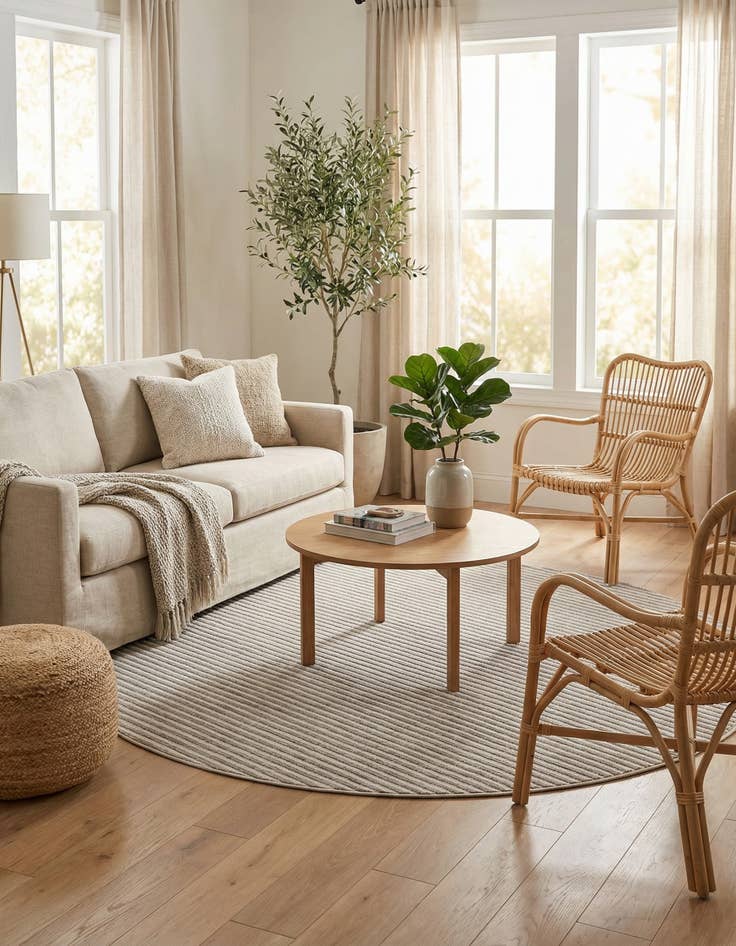Detail image of 7' 10 x 7' 10 Easy-Clean Sabrina Soto Indoor / Outdoor Round Rug