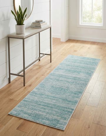 Jill Zarin Turquoise Uptown Madison Avenue Runner Rug
