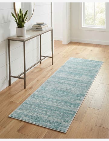 Jill Zarin Turquoise Uptown Madison Avenue Runner Rug