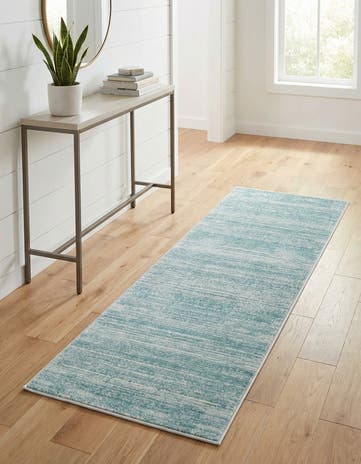 Jill Zarin Turquoise Uptown Madison Avenue Runner Rug