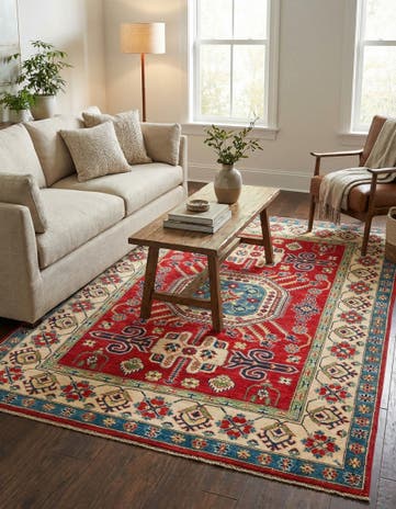 5' x 6' 9 Hand Knotted Kazak Rug