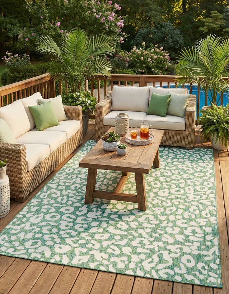 Detail image of 7' 10 x 11'  Washable Safari Indoor / Outdoor Rug