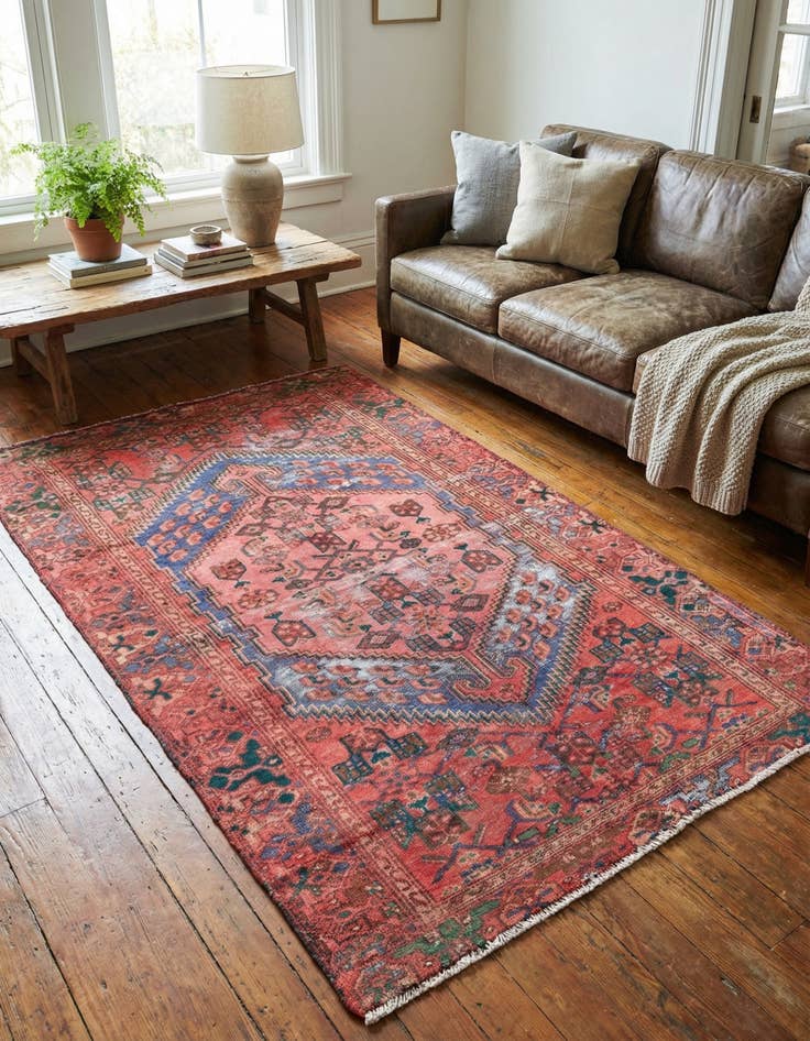 Detail image of 4' x 6' 10  Hand Knotted Ultra Vintage Persian Wool Rug