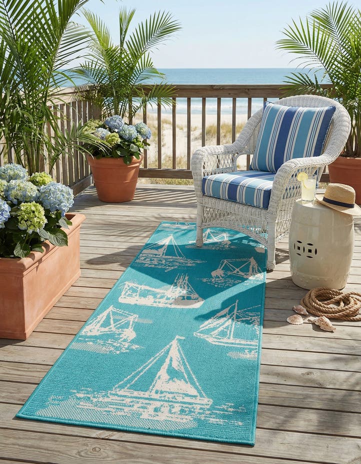 2' x 6' Easy-Clean Coastal Indoor / Outdoo...
