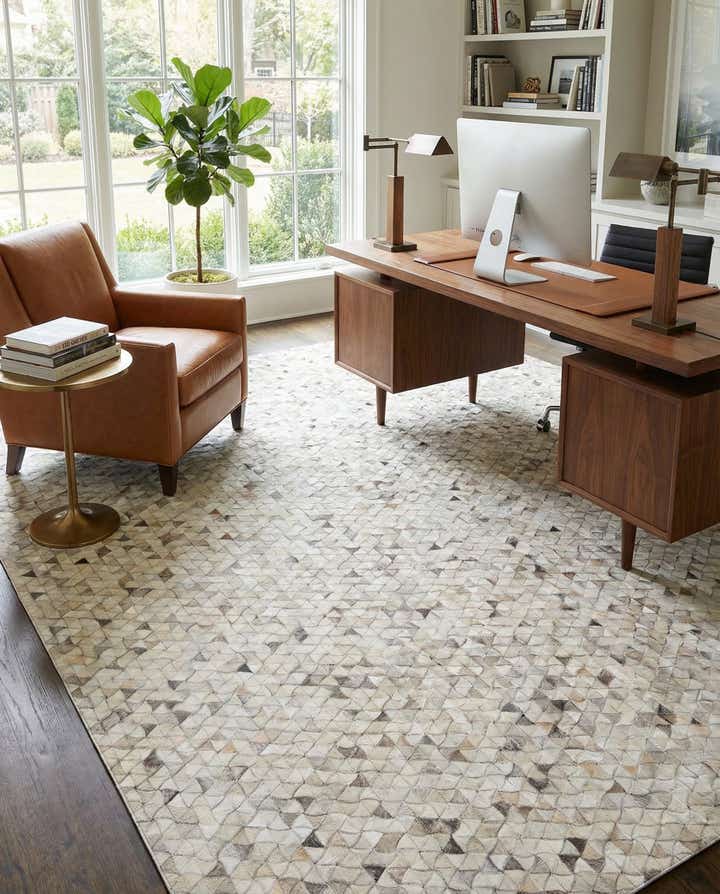 7' 10 x 10' Cowhide Leather Rug