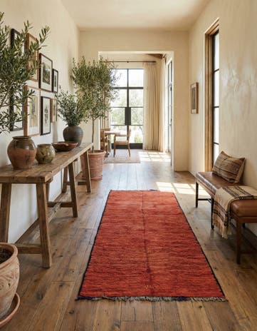 4' 10 x 9' 10 Hand Knotted Moroccan Wool Runner Rug