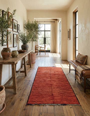 4' 10 x 9' 10 Hand Knotted Moroccan Wool Runner Rug