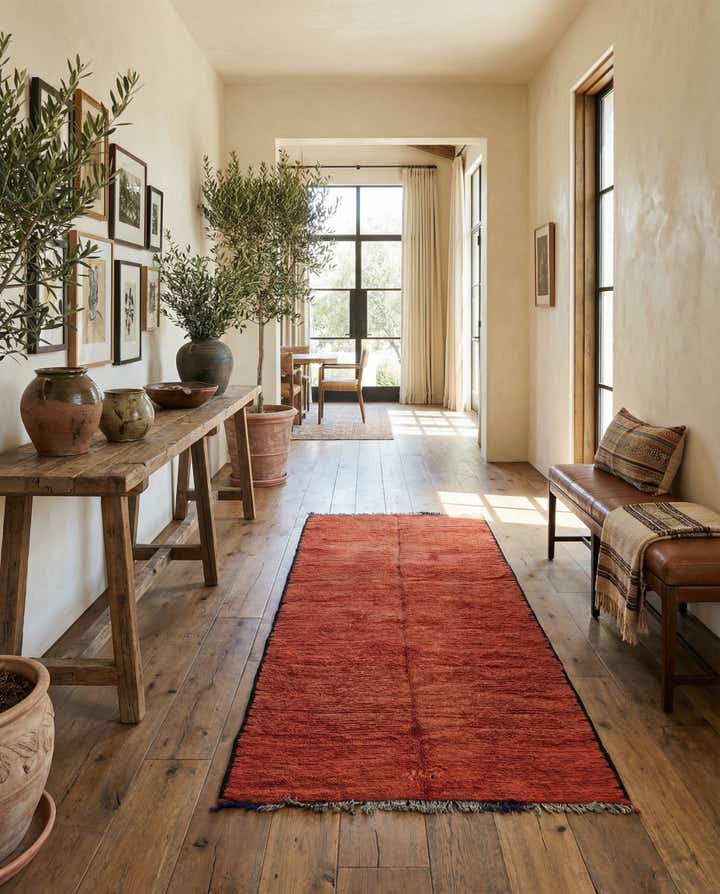 4' 10 x 9' 10 Hand Knotted Moroccan Wool Runner Rug