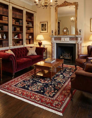 4' 8 x 7' 5 Hand Knotted Qom Persian Rug