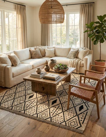 8' 6 x 9' 11 Hand Knotted Moroccan Wool Rug