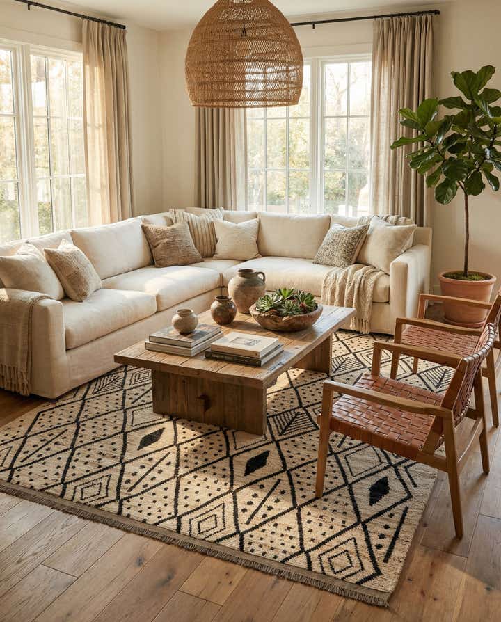 8' 6 x 9' 11 Hand Knotted Moroccan Wool Rug