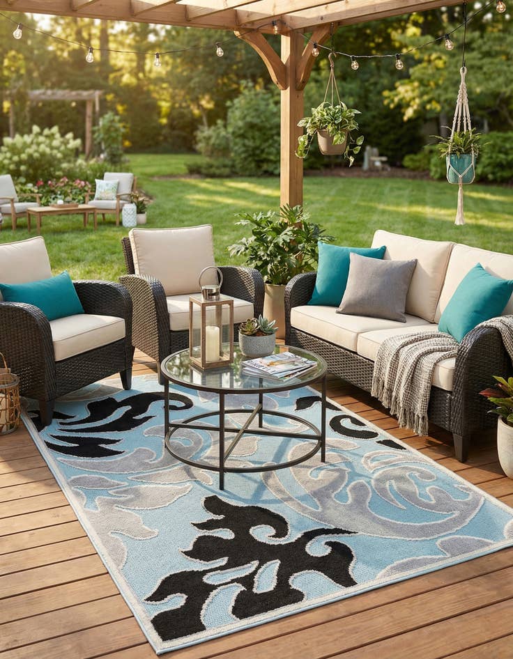 Detail image of  5' 3 x 7' 7  Washable  Indoor / Outdoor Rug