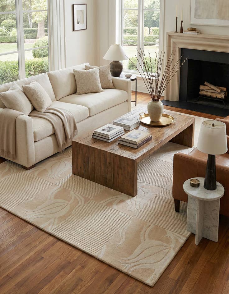 Detail image of 5' 9 x 8'  Hand Knotted Darya Wool Rug