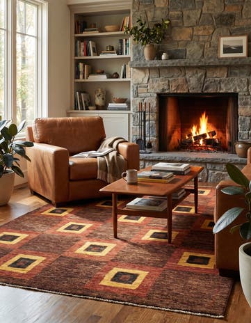 4' 8 x 7' Hand Knotted Modern Ziegler Rug