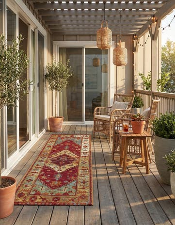 2' x 5' Easy-Clean Traditional Indoor / Outdoor Runner Rug