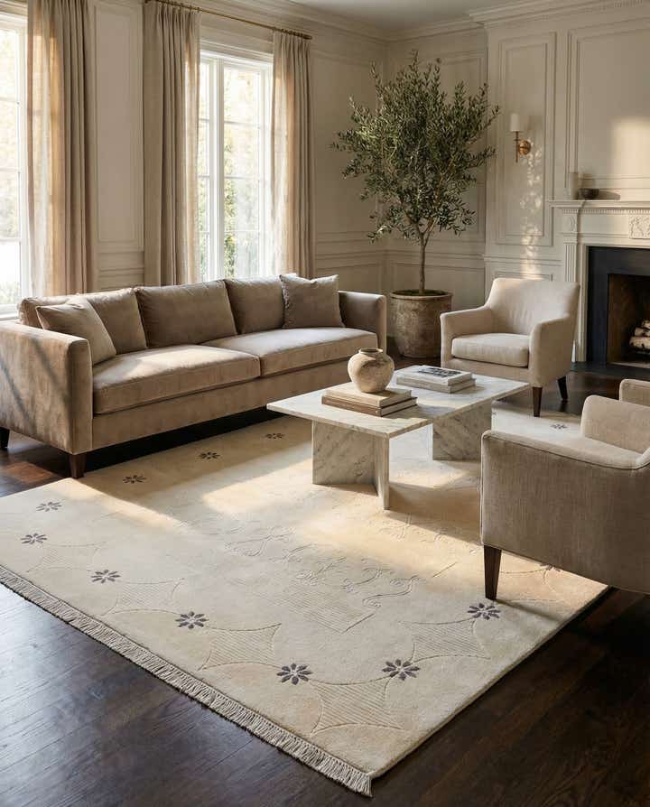 5' 8 x 8' 2 Hand Knotted Darya Wool Rug
