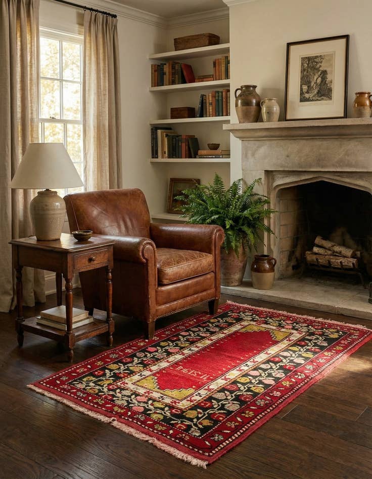 Detail image of 3' 1 x 4' 8  Hand Knotted Anatolian Oriental Wool Rug