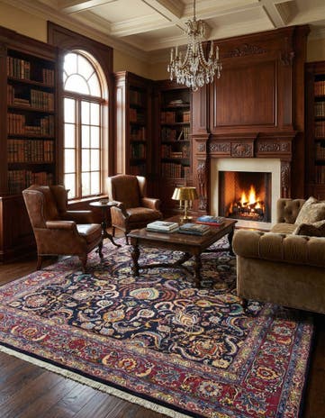 9' 8 x 12' 3 Hand Knotted Sarough Persian Wool Rug