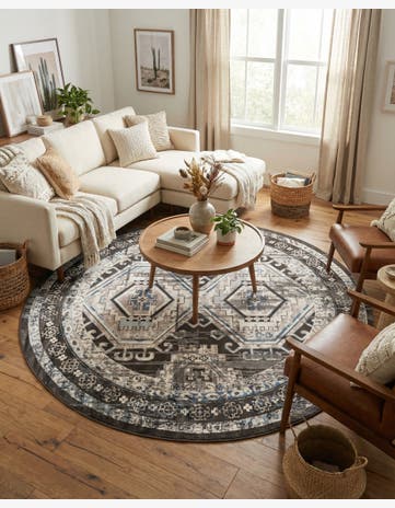 Gray Charlotte Round Rug