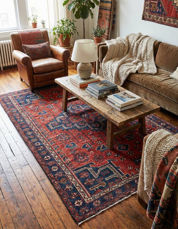 Detail image of 3' 8 x 5' 10  Hand Knotted Ultra Vintage Persian Wool Rug