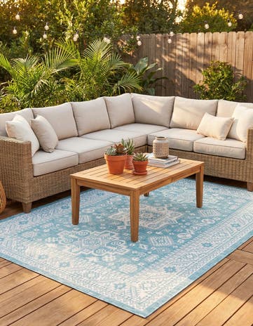 7' x 10' Easy-Clean Aztec Indoor / Outdoor Rug