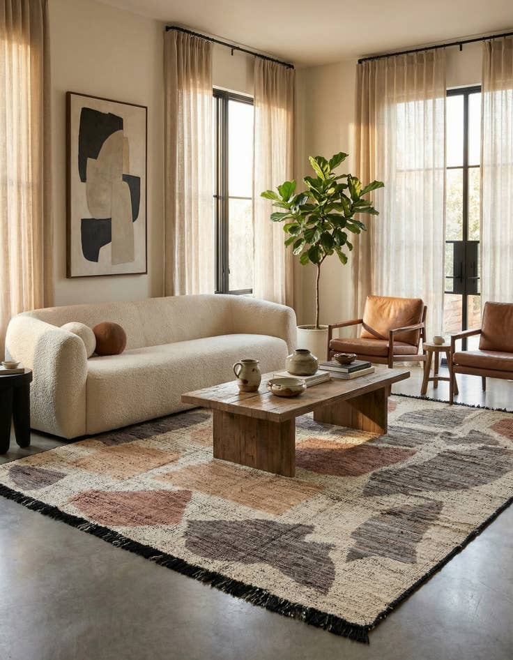 Detail image of 8' 5 x 9' 4  Hand Knotted Moroccan Wool Rug