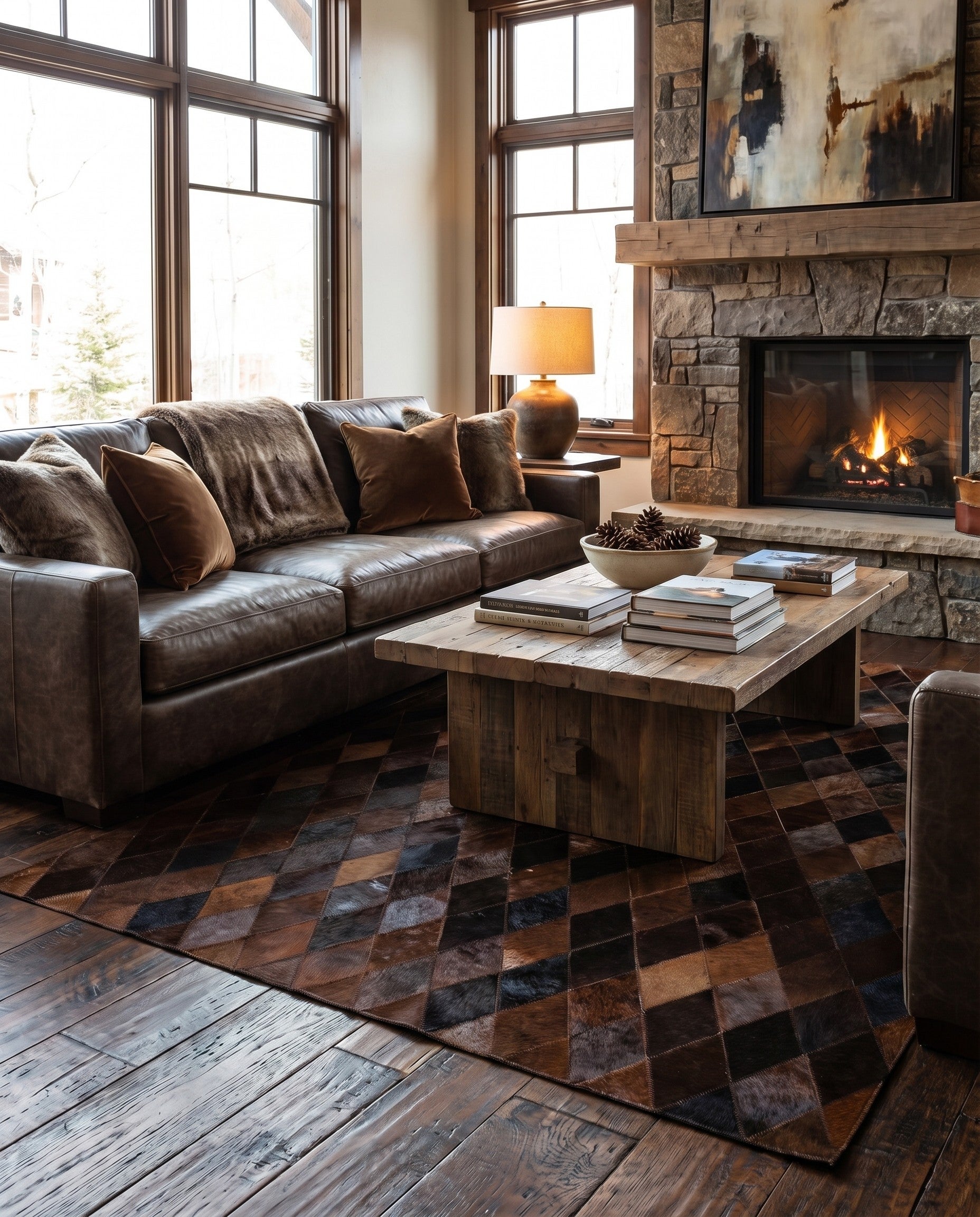 4' 1 x 5' 9 Cowhide Stocks Rug