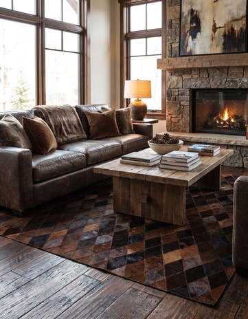 4' 1 x 5' 9 Cowhide Stocks Rug