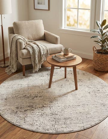 Gray Caspian Round Rug