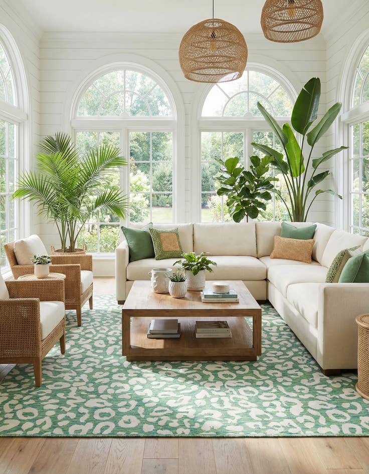 Detail image of 13' x 13'  Washable Safari Indoor / Outdoor Square Rug