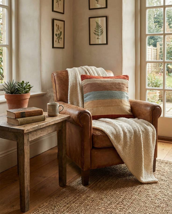 Detail image of 1' 5 x 1' 6 Hand Woven Pillow Wool Square Rug