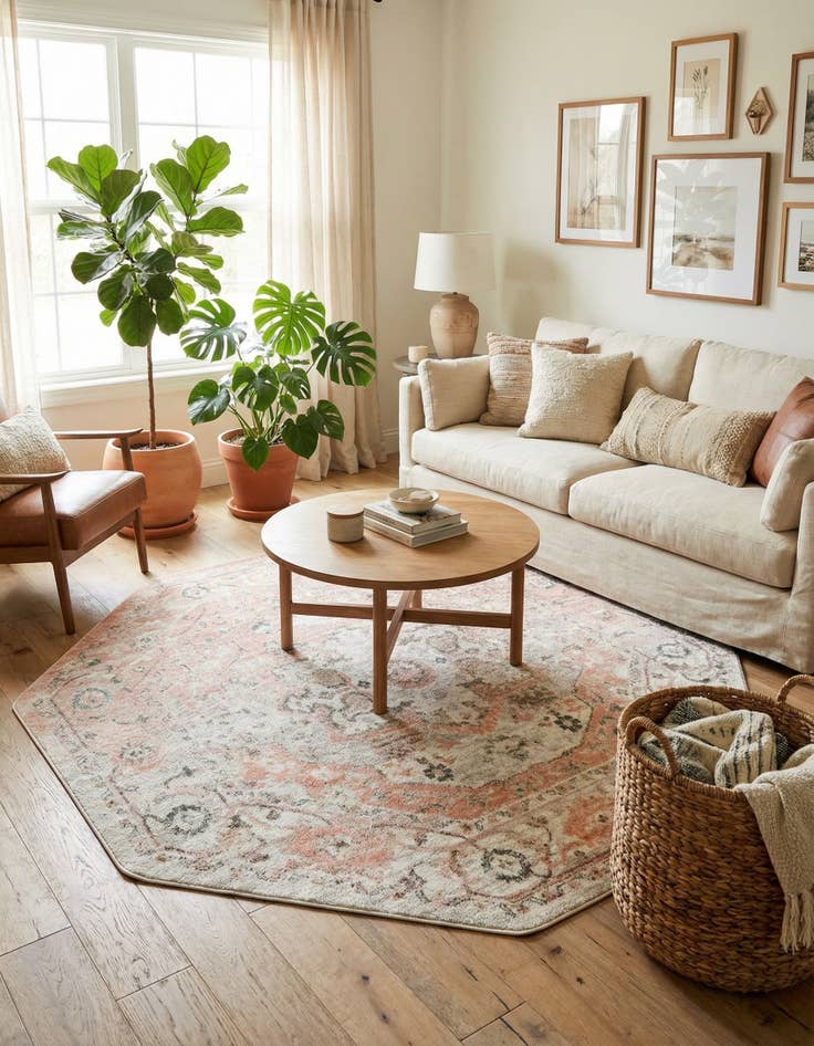 Detail image of 7' 10 x 7' 10 Madeline Vintage Octagon Rug