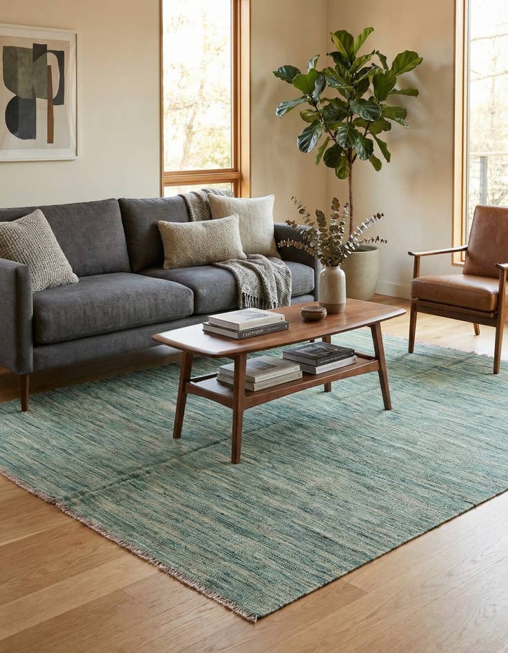 Detail image of 4' 10 x 6' 7  Hand Woven Kilim Modern Wool Rug