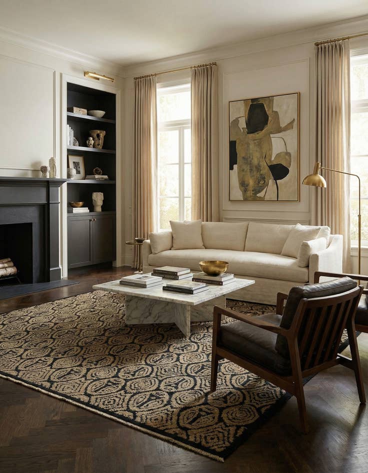 Detail image of 9' 3 x 12'  Hand Knotted Darya Wool Rug