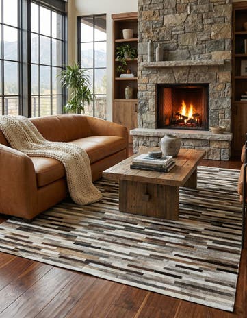 5' 1 x 7' 11 Cowhide Stocks Rug