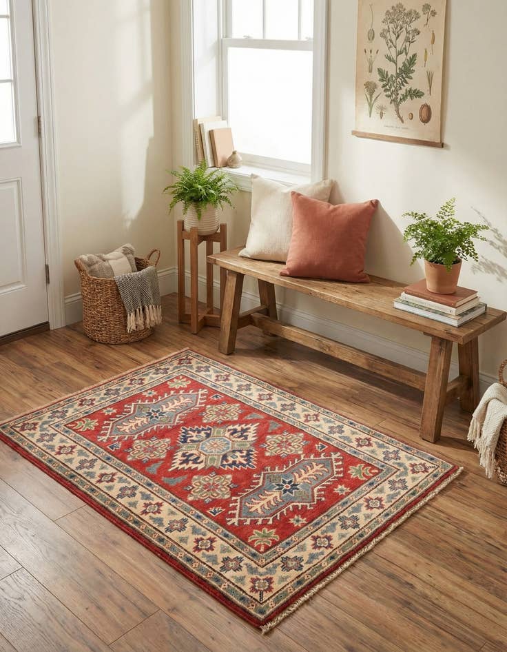 Detail image of 2' 9 x 3' 10  Hand Knotted Kazak Rug