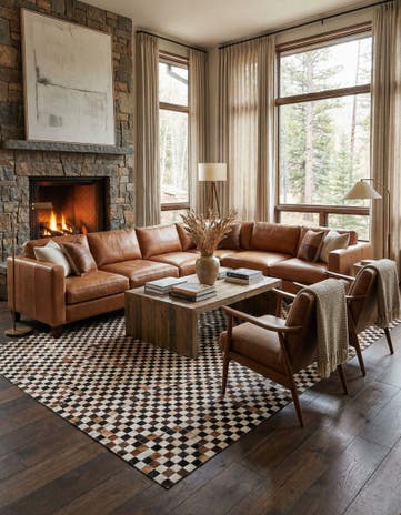 5' 7 x 7' 9 Cowhide Stocks Rug