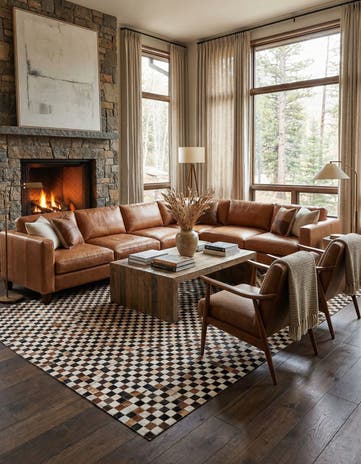 5' 7 x 7' 9 Cowhide Stocks Rug