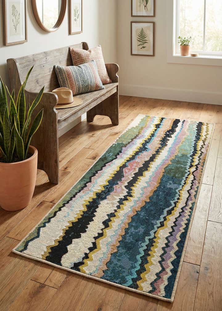 2' x 6' Easy-Clean Modern Indoor / Outdoor Runner Rug
