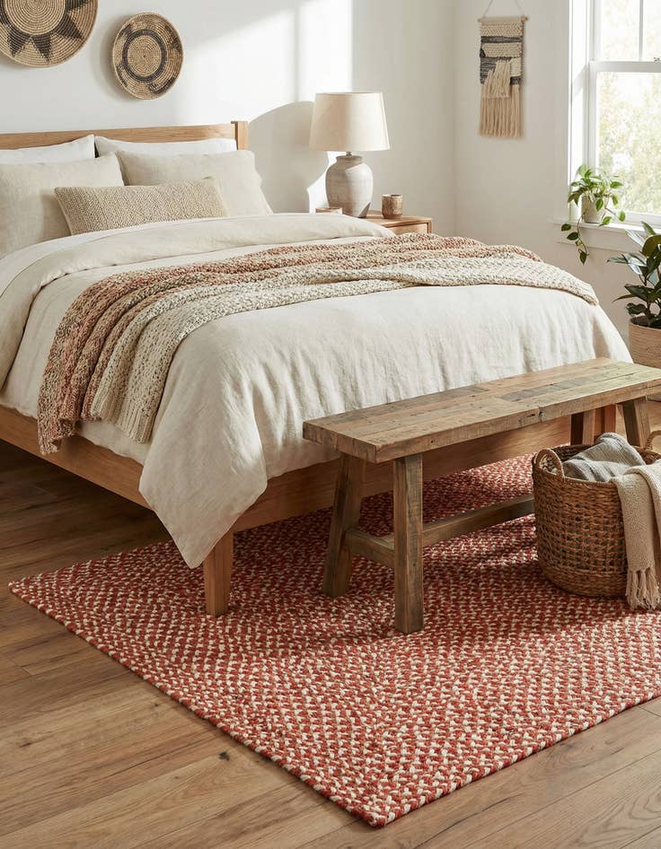 Detail image of  3' 1 x 5' 1  Hand Tweed Braided Jute Rug