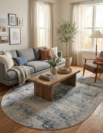 Blue Finsbury Oval Rug