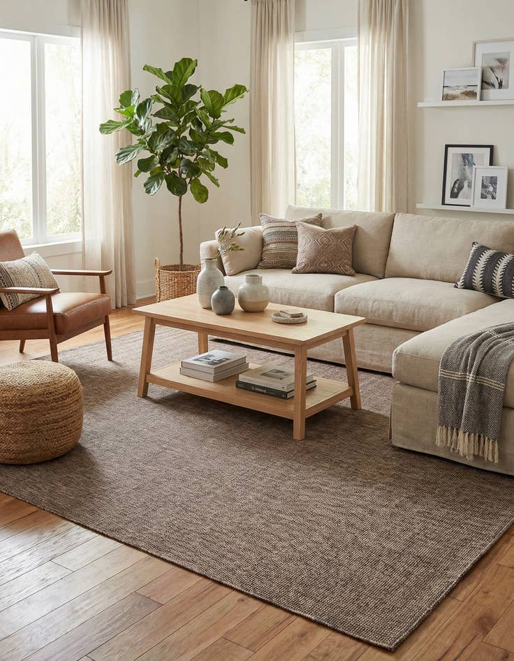 Detail image of 10' x 13' 1  Washable Solid Indoor / Outdoor Rug