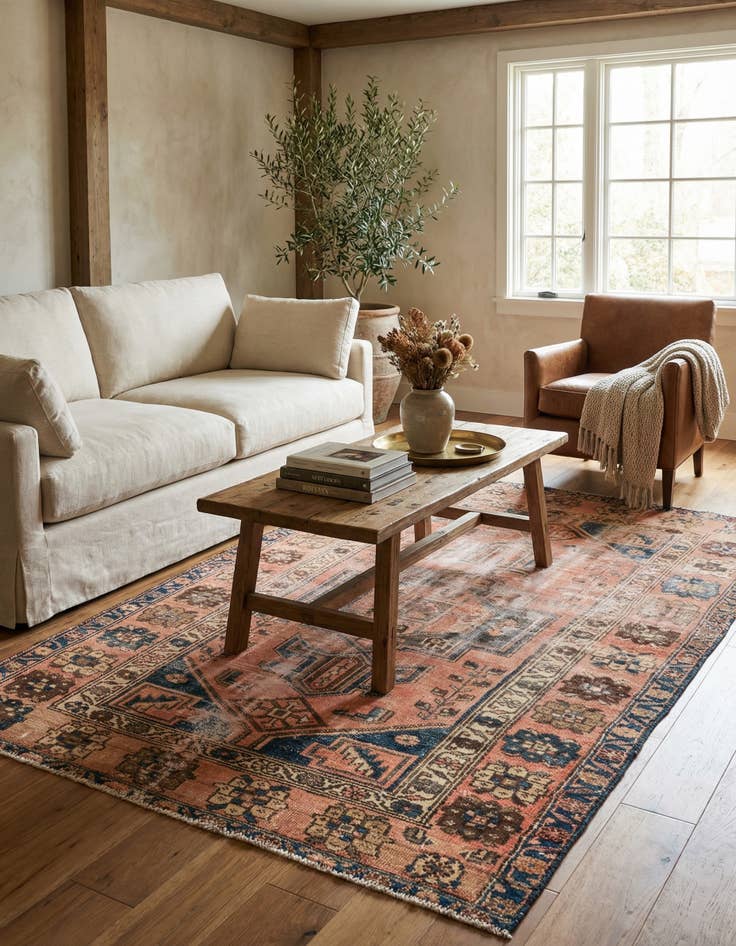 Detail image of 3' 10 x 6' 5  Hand Knotted Ultra Vintage Persian Wool Rug