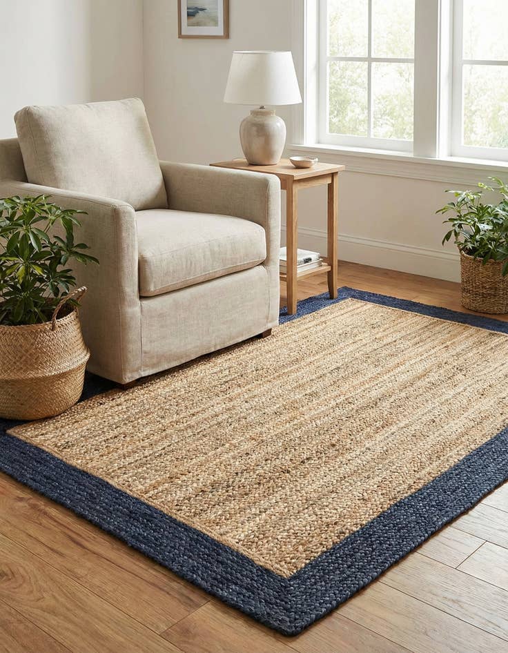 Detail image of  4' 1 x 6' 1  Hand Braided Jute Rug