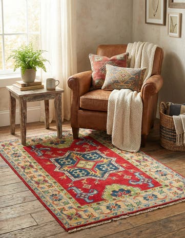 2' 9 x 4' Hand Knotted Kazak Rug