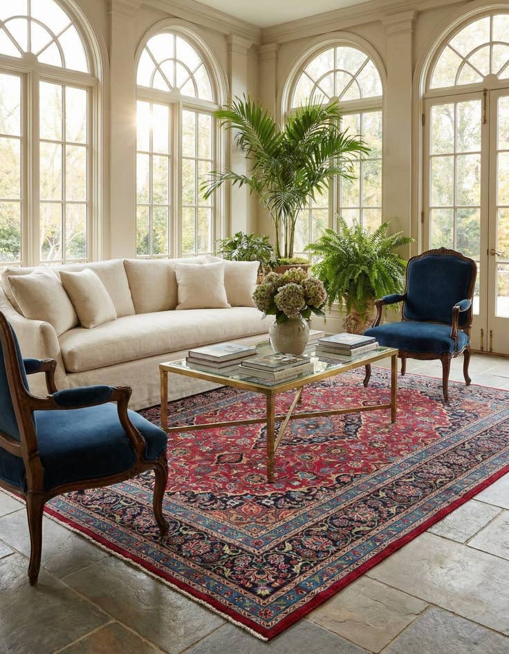 Detail image of  7' 9 x 10' 10 Kashan Wool Rug